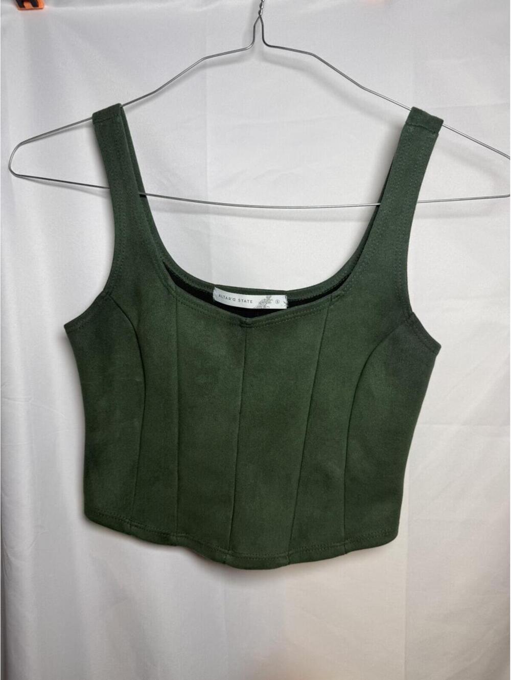 Altar'd State Green Sleeveless Crop Top size Small